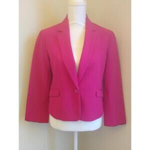 INC International Concepts Women’s Cropped Blazer 3/4 Sleeve Fuchsia Small